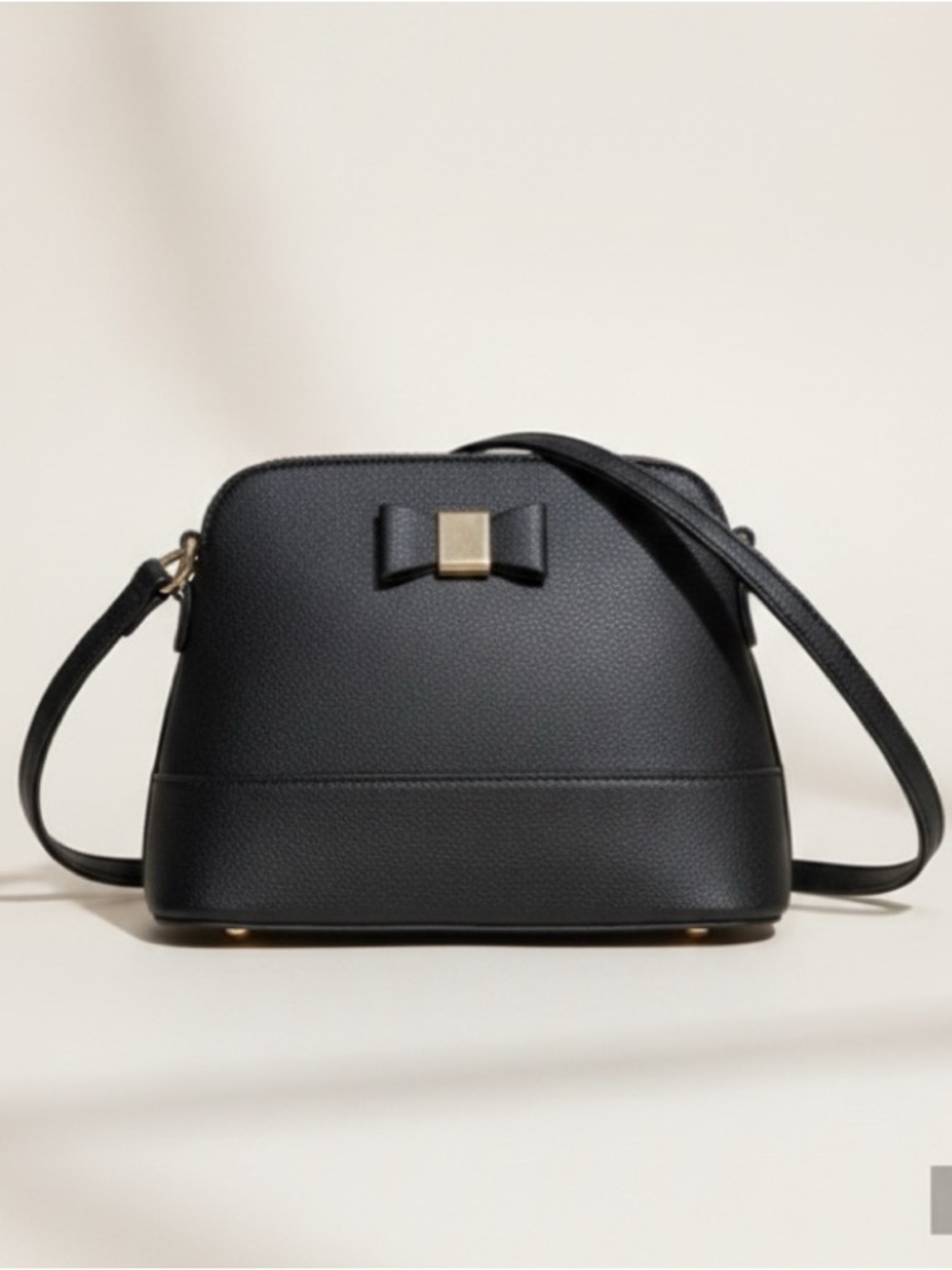 ISABELLE by Poppi Dome Bag Crossbody Shoulder Bow Detail Footed Base Black NWOT